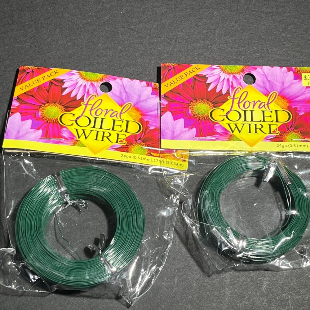 Floral Coiled Wire X 2 New in Original Packaging